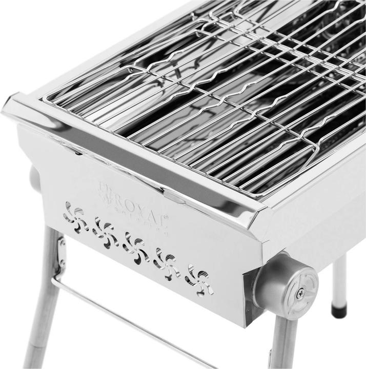 Produktbild Royal Catering Holzkohlegrill klappbar 43 x 25 cm Edelstahl, verzinkter Stahl Klappgrill (25 cm)