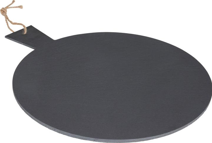 Produktbild Excellent Houseware 4er-Set Serviertablett, Schieferplatte, rund mit Griff, Ø 35 cm