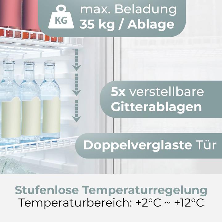 Image du produit Bomann KSG 7292 weiss Glastürkühlschrank 143cm (235 l)