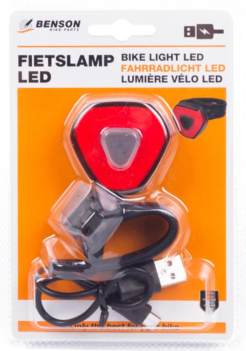 Image du produit Benson Feu vélo LED USB rechargeable rouge