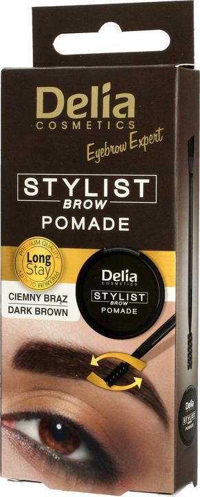 Actual product image Delia Cosmetics Delia Eyebrow Expert Stylist Brown Pomade Eyebrow Pomade Dark Brown 2.5G (Dark brown)