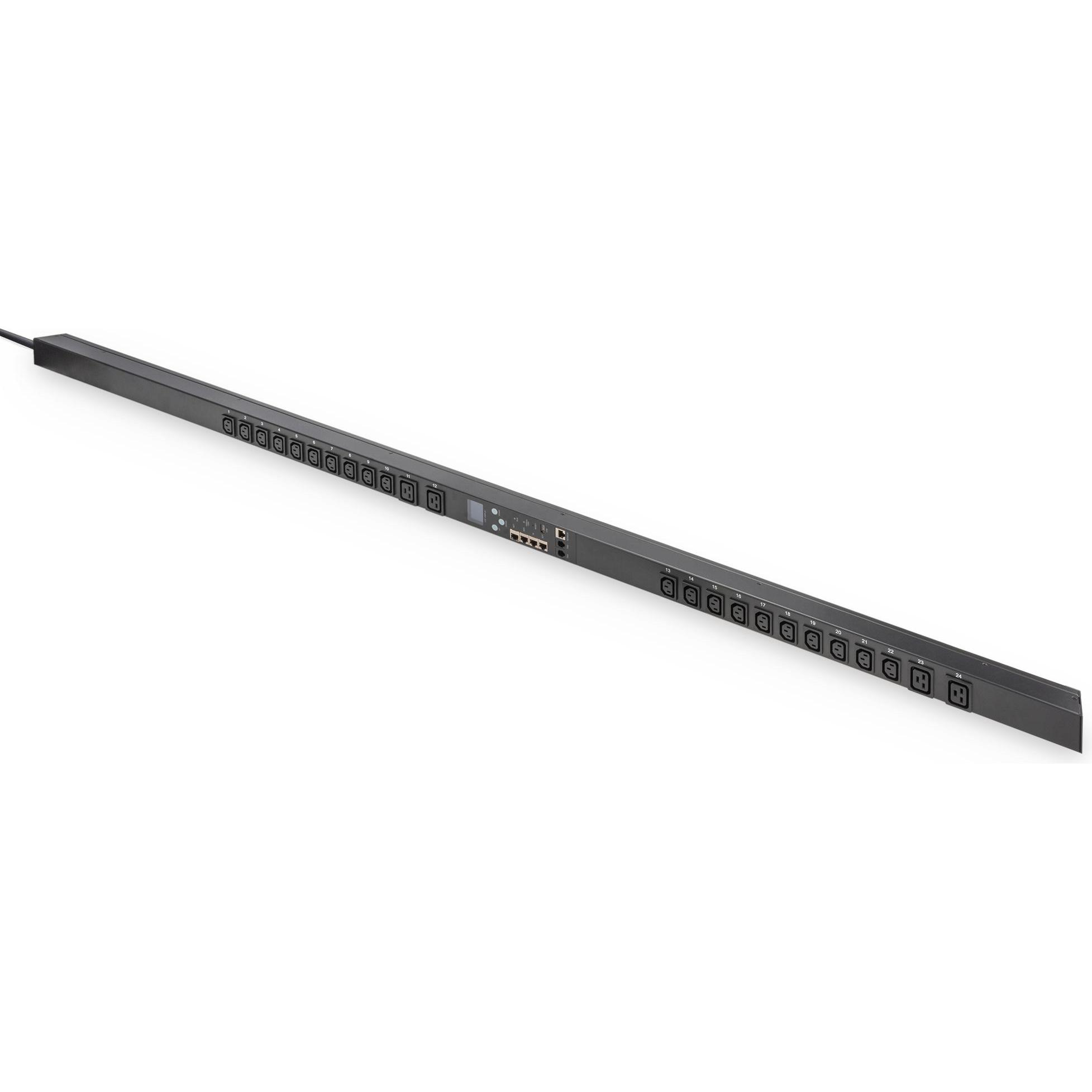 Digitus Smart PDU, Input Monitored, Eingang 1x16A, Ausgänge 20 x C13, 4 x C19, USV Zubehör