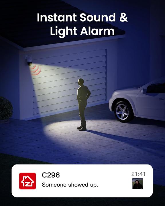 Immagine prodotto Zosi 3K Wi-Fi 6 Outdoor Überwachungskamera 360°, C296 5MP (2560 x 1440 Pixels)