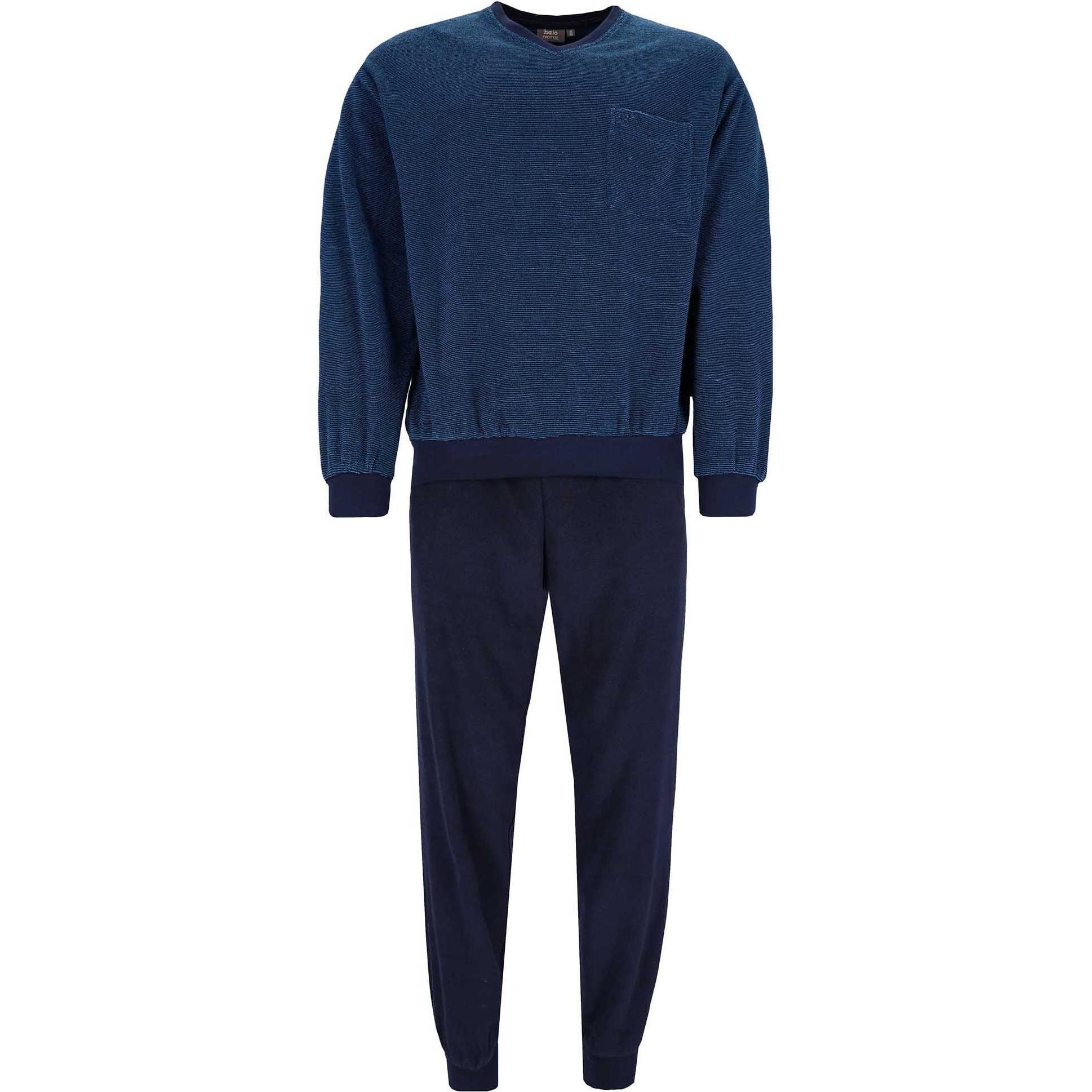Hajo, Herren, Pyjama, Pyjama Homewear Bequem sitzend, Blau, (M)