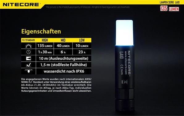 Actual product image Nitecore LA10 (7.90 cm, 135 lm)