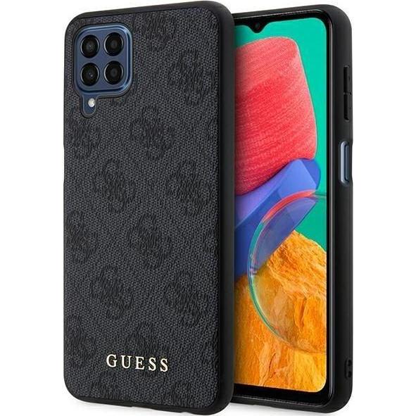 Guess 4G Metal Gold Logo Case für M336B Samsung Galaxy M33 5G - grey (Samsung Galaxy M33), Smartphone Hülle, Grau