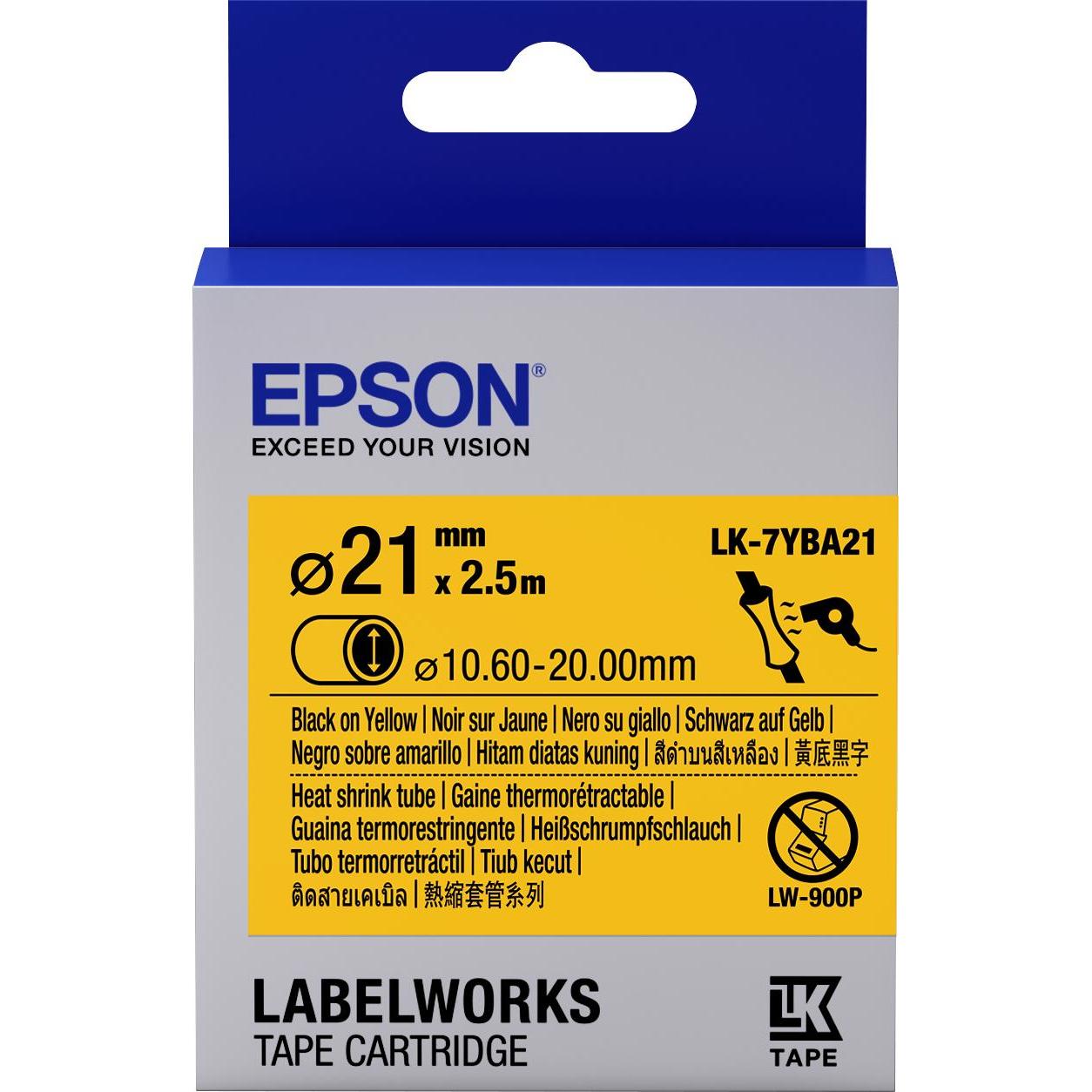 Epson, Beschriftungsband, ETIKETTENKASSETTE LK-7YBA21 (2.10 cm, Gelb)