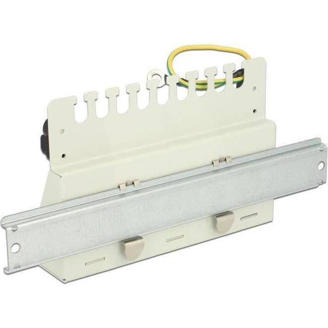 Delock Desktop Patch Panel Halterung für Hutschiene mit M4 B, Server Zubehör, Silber