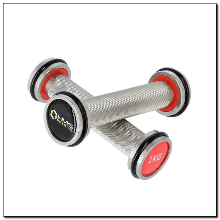 Produktbild HMS Chromhanteln 2x1 kg Silikonelemente Premium HH01