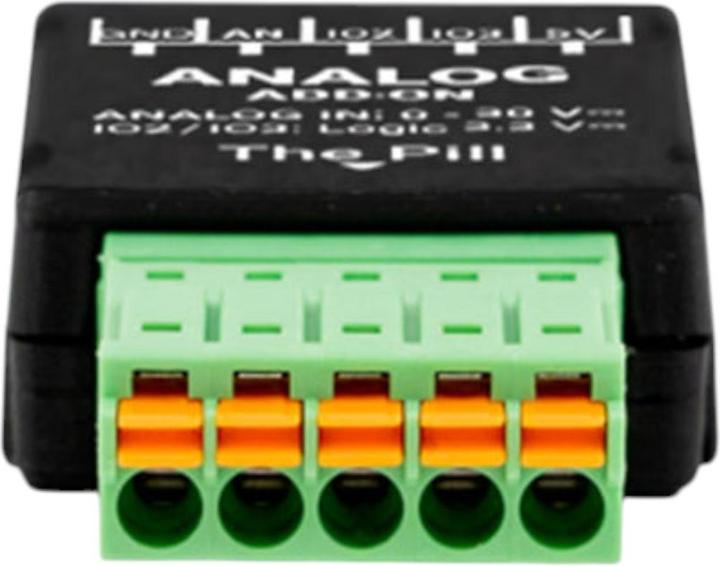 Actual product image Shelly · The Pill · Analog 0-30 V Add-on