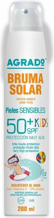 Image du produit Agrado Spray Kids 50 Dry Sun Mist and Moisturising Sunscreen with SPF 50 UVA UVB Infrared Protection Water (Spray solaire, SPF 50, 200 ml)