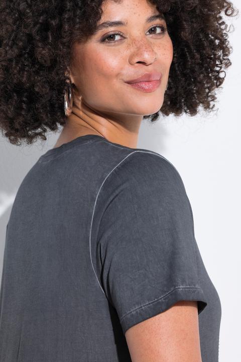 Image du produit Angel of Style T-shirt motif tête de mort avec petits strass scintillants, coupe confortable (44)
