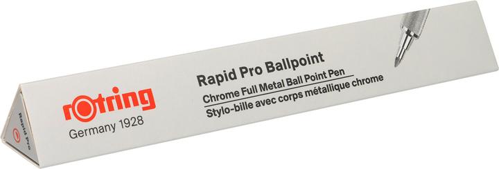 Produktbild Rotring Druckkugelschreiber rapid PRO CHROM Strichfarbe: blau, Strichstärke: M, dokumentenecht (Chrom, 1x)