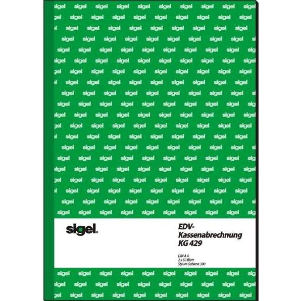 Sigel, Heft + Block, Kassenbuch/EDV Formularbuch KG429 (A4, Liniert, Harter Einband)