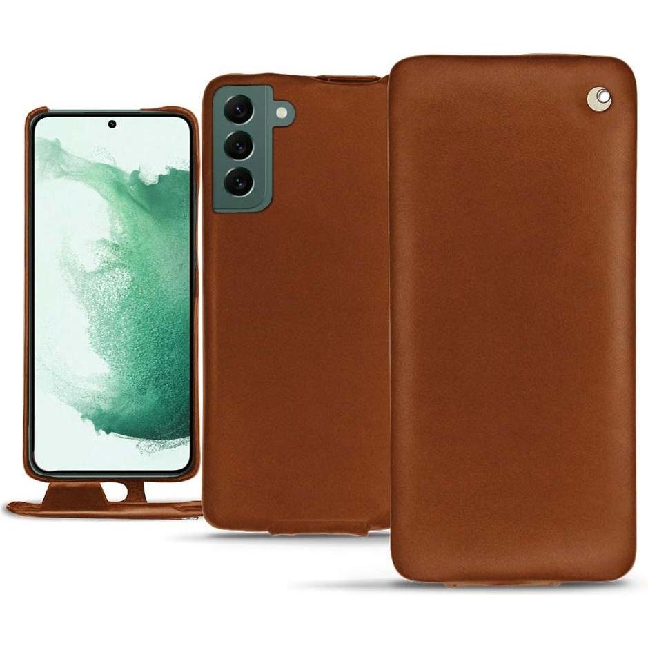 Noreve Lederschutzhülle vertikal (Samsung Galaxy S22+ 5G), Smartphone Hülle, Braun