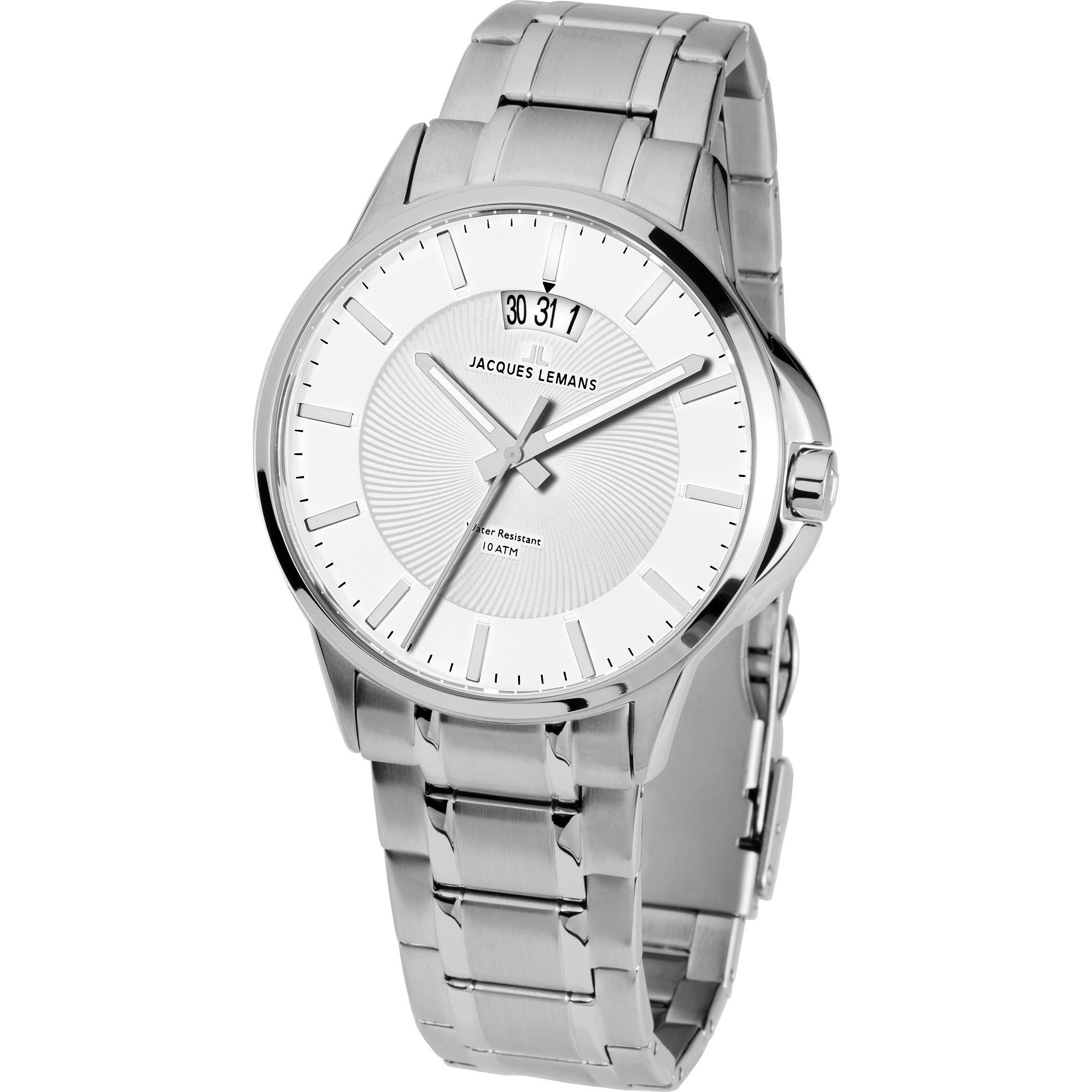 Jacques Lemans, Armbanduhr, Classic, Silber, (Analoguhr, 42 mm)