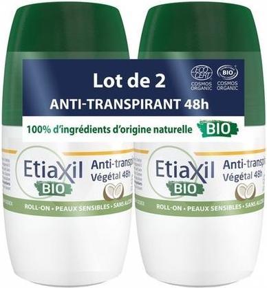Immagine prodotto Markenlos Etiaxil antitraspirante roll-on 48h a base vegetale - Confezione da 2 (Roll-on, 50 ml)