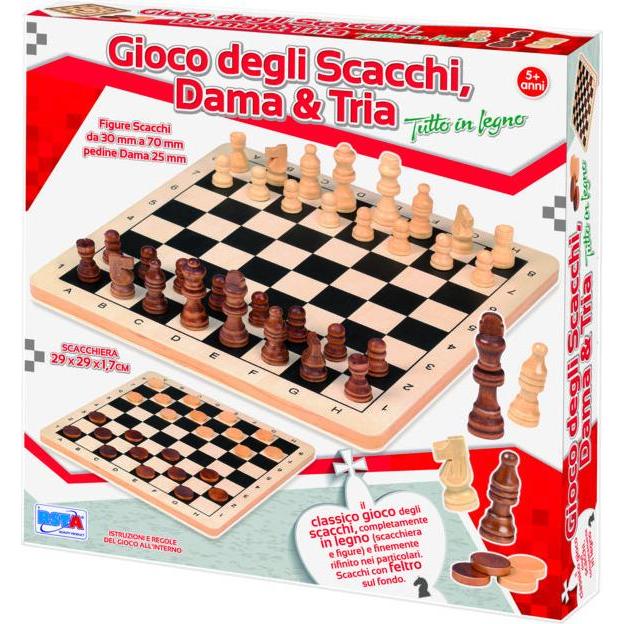 Rs Toys Game of Chess, Checkers and Tria 29 X 29 cm