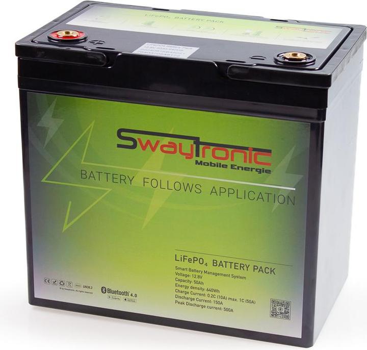 Produktbild Swaytronic LiFePO4 12.8V 50Ah Peak Power Speicherbatterie (12.80 V, 50 Ah)