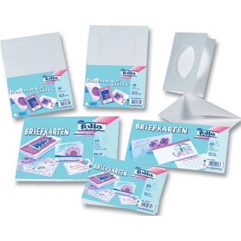 Thumbnail - Folia, Bastelpapier, Briefkarte DIN Lang weiss (25 x)