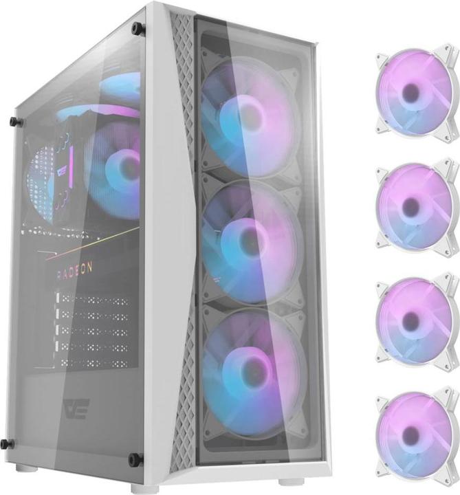 Produktbild Darkflash Tech Computer Case DK352 Plus with 4 fans (Black & White) (ATX, E-ATX, ITX, Mini-ATX)