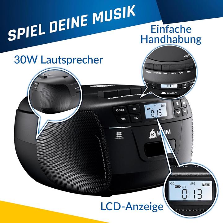 Produktbild Fourze CD-Player mit Kassettenspieler (Bluetooth)