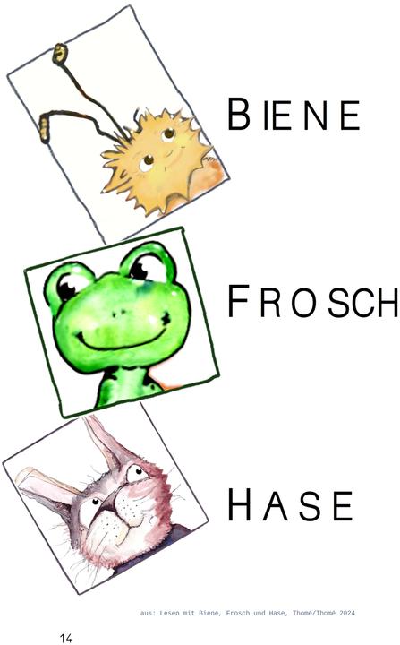 Immagine prodotto Thomé:Lesen mit Biene, Frosch und Hase (Tedesco, D. Orie, Dorothea Thomé, Kurzi Shortriver, Prof Dr Günther Thomé, 2024)