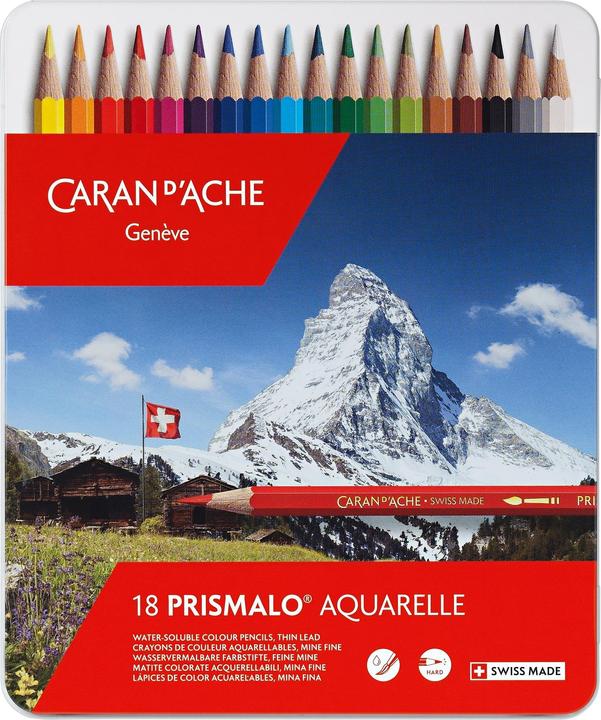 Caran d'Ache Prismalo Aquarelle Metallschachtel (Mehrfarbig, 18 x)