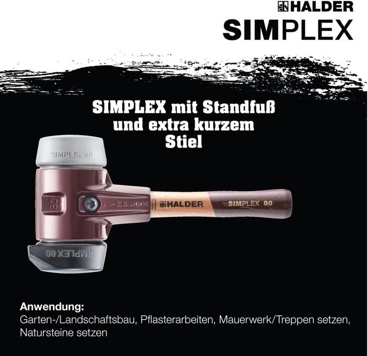 Produktbild Halder SIMPLEX-Schonhammer Tempergussgehäuse Holzstiel (2775 g)