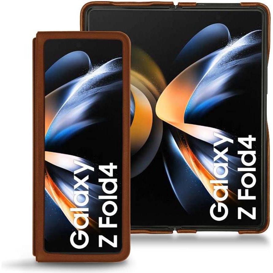 Thumbnail - Noreve Lederschutzhülle Samsung Galaxy Z Fold4 (Samsung Galaxy Z Fold4), Smartphone Hülle, Braun
