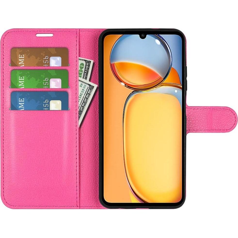 Thumbnail - Cover-Discount Xiaomi Poco C65 / Redmi 13C - Leder Etui pink (Xiaomi Poco C65), Smartphone Hülle, Pink