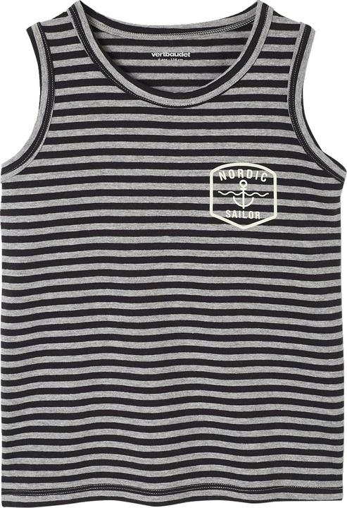 Actual product image Vertbaudet Bio-Kollektion: 3er-Pack Jungen Trägershirts mit Ringelmuster (110)