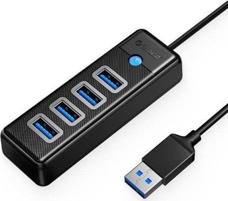 Orico Hub Adapter USB to 4x USB 3.0, 5 Gbps, 0.15m (Black) (USB-A, 4 Ports)