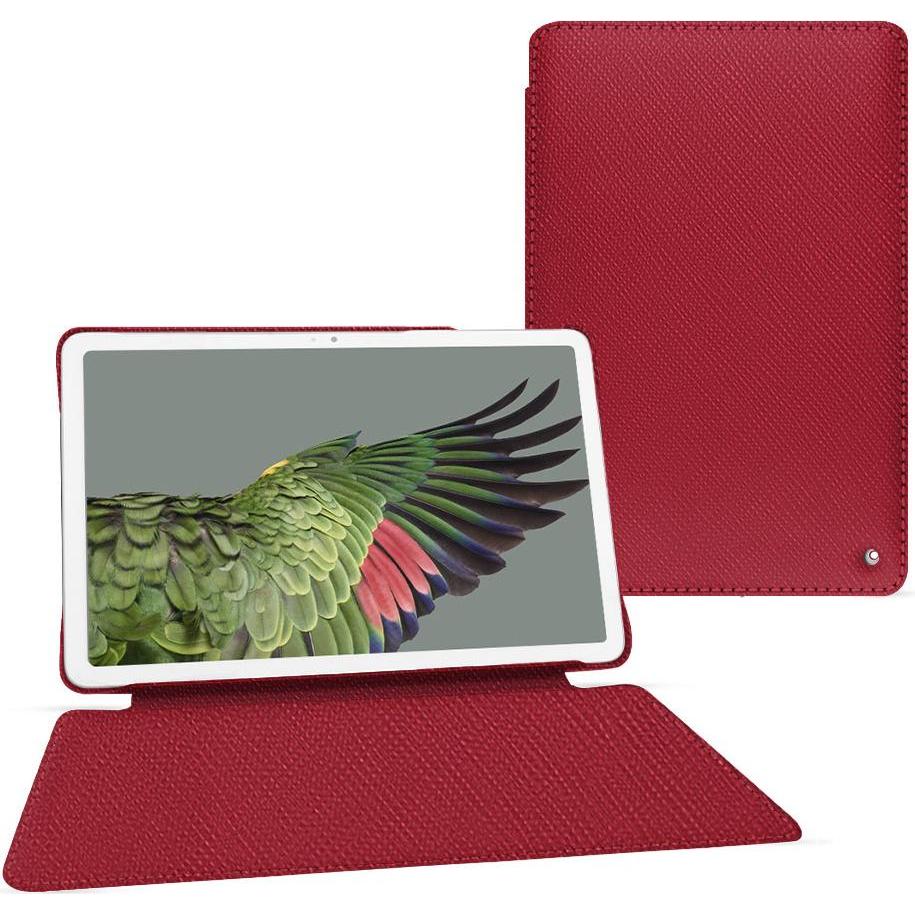 Noreve Lederschutzhülle horizontal (Google Pixel Tablet), Tablet Hülle, Rot