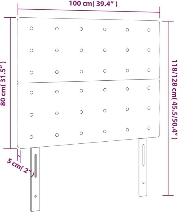 Produktbild vidaXL LED Kopfteil (100 x 5 x 128 cm)
