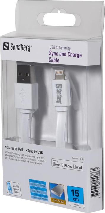 Produktbild Sandberg USB Lightning Cable Flat (0.15 m, USB 2.0)