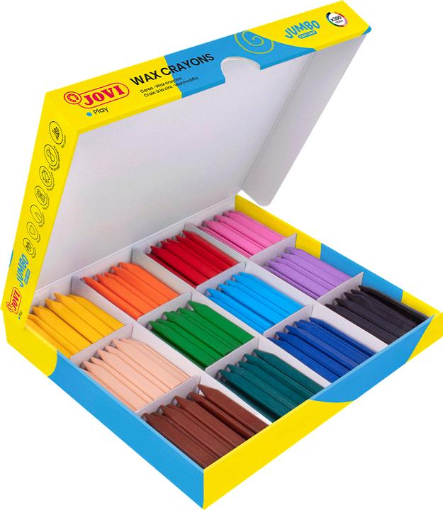 Image du produit Jovi Jumbo Easy Grip boîte économique crayons de cire couleurs assorties, 300 pcs. (1 x)