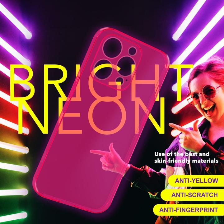 Actual product image Nalia Clear Transparent Neon Silicone Sleeve (Apple iPhone 15 Pro Max)