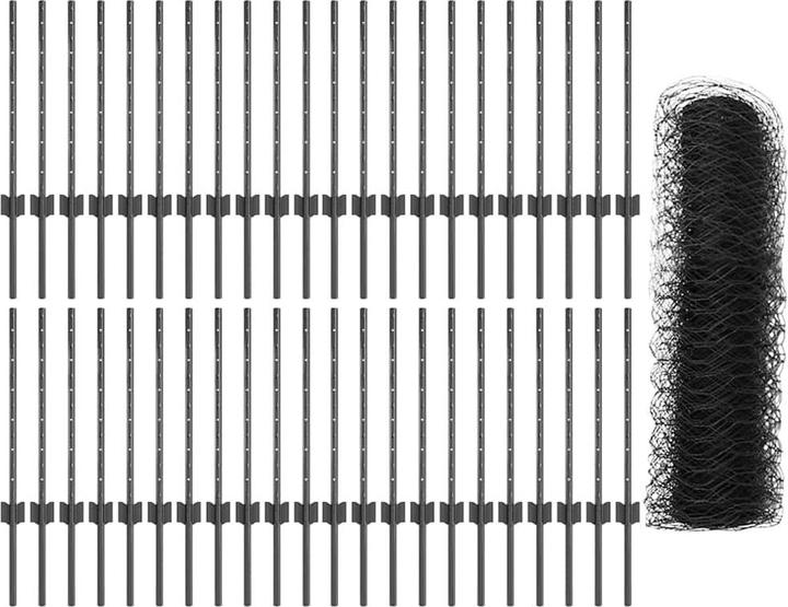 Produktbild vidaXL Grauer Gartenzaun