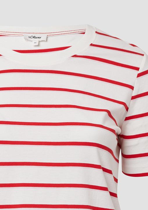 Produktbild S.Oliver T-Shirt Verkürztes Baumwoll-T-Shirt mit Streifen (48)