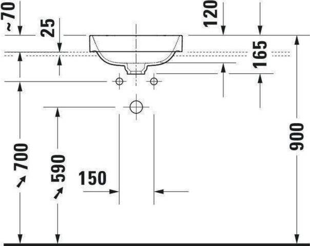 Actual product image Duravit Countertop washbasin 40 x 40 cm Happy D.2 Plus anthracite/white 2359406100 (400 mm, 400 mm)