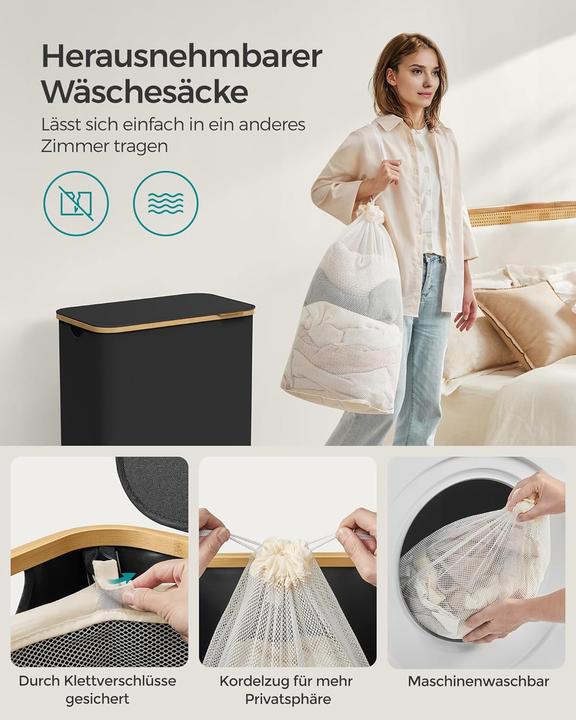 Produktbild Songmics Wäschekorb 2 Fächer (130 l)