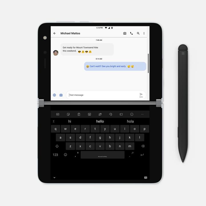 Produktbild Microsoft Surface Duo Qualcomm Snapdragon 855 5.6inch 6GB 128GB LTE Android 10 Projekt MSD (P) (128 GB, Glacier, 5.60", Dual SIM)