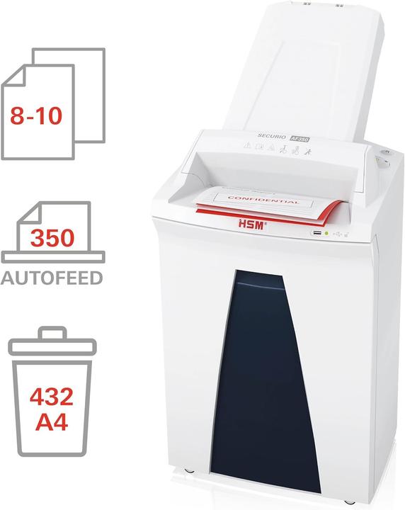 Immagine prodotto HSM Distruggidocumenti SECURIO AF350 1.9x15mm livello di taglio delle particelle P-5 (Taglio delle particelle)