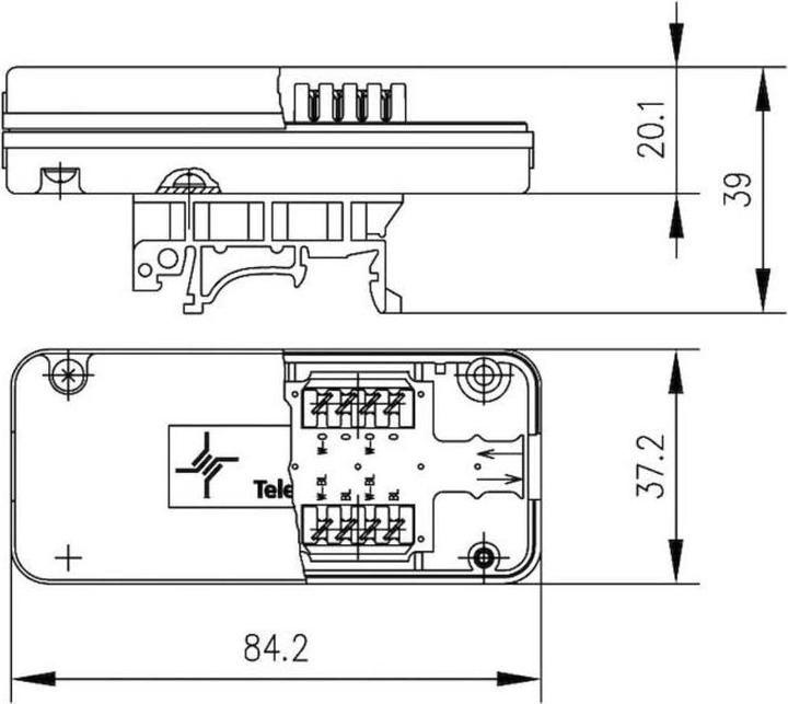 Image du produit Telegärtner VM8-8 Sngl Conecn Modl Cat7 Blk Mtg Rail (Couverture)
