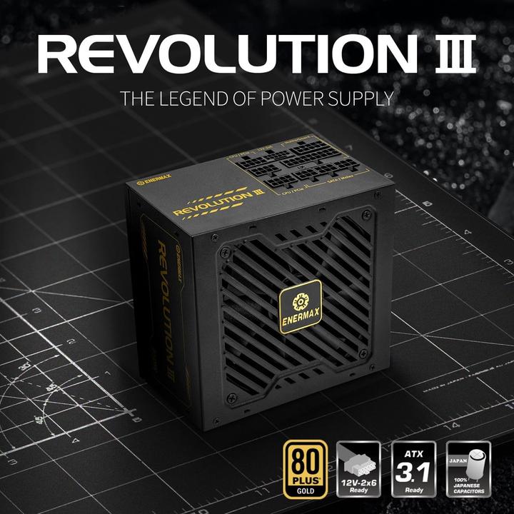 Productafbeelding Enermax Power Supply 850W Revolution3 80+ Gold Black FULLMOD (850 W)