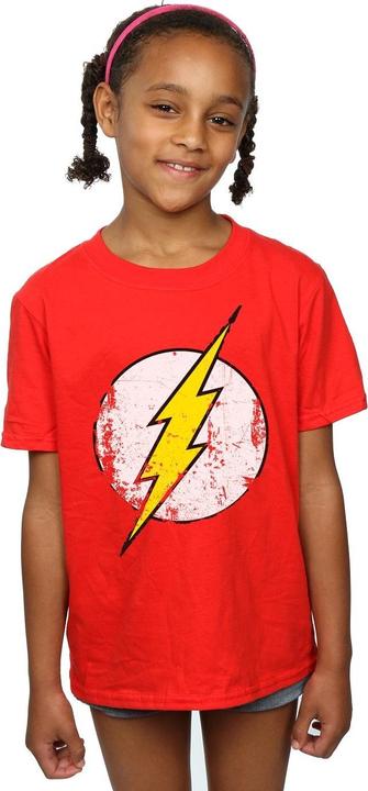 Actual product image Girls Flash Distressed Logo Cotton T-Shirt (140, 146)