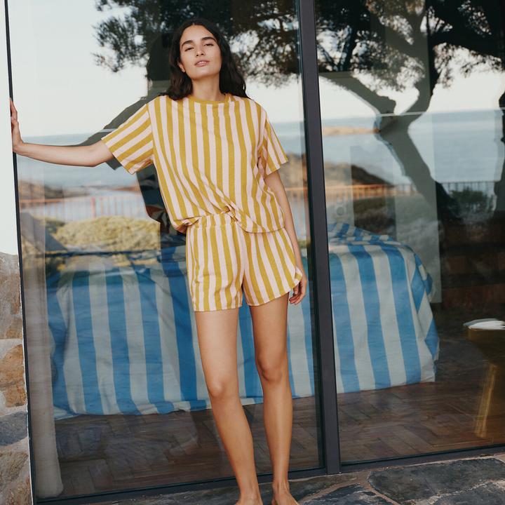 Produktbild La Redoute Collections Gestreifte Pyjashorts (L)