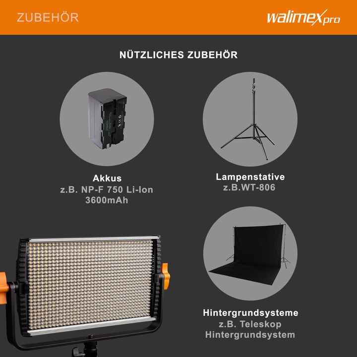Actual product image Walimex Niova 600 Plus (Studio light, Surface luminaire, Video light)