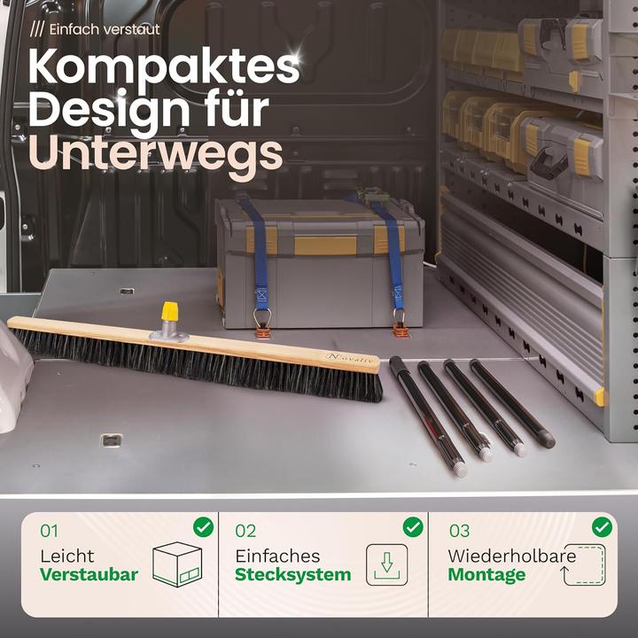 Produktbild Novaliv Grosser Besen Saalbesen 100 cm mit Stiel Borsten Haarmischung Besen fein mit stiel Ideal als (1 Stk.)